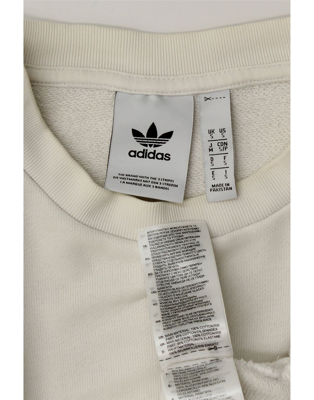 Felpa grafica da uomo ADIDAS, maglione piccolo, cotone bianco