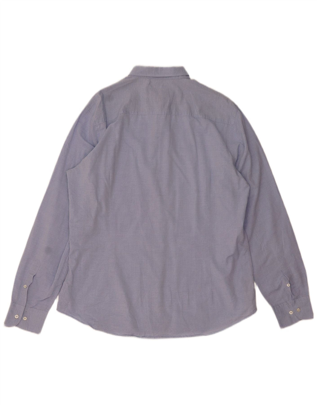 Camicia Uomo Massimo Dutti 2XL Cotone Gessato Blu
