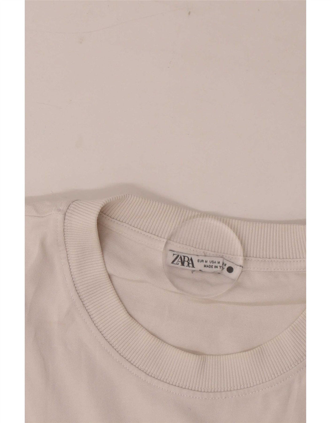 T-shirt corta oversize da donna Zara UK 14 bianca media
