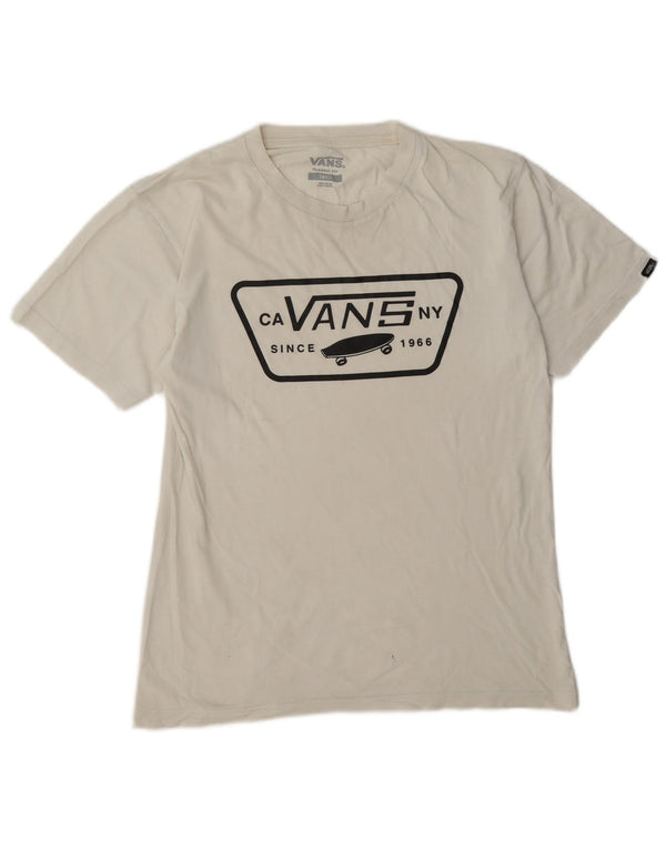 T-shirt grafica da uomo con vestibilità classica Vans, piccola, in cotone bianco