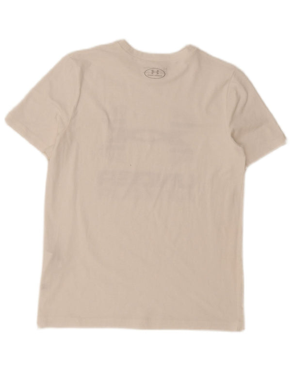 Maglietta grafica da ragazzo Under Armour Top 13-14 anni XL Off White Sports