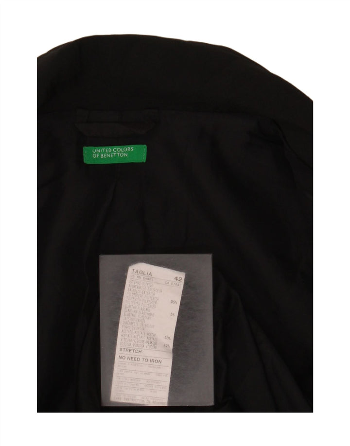 Giacca Blazer a 3 Bottoni da Donna Benetton IT 42 Medio Nero Poliestere