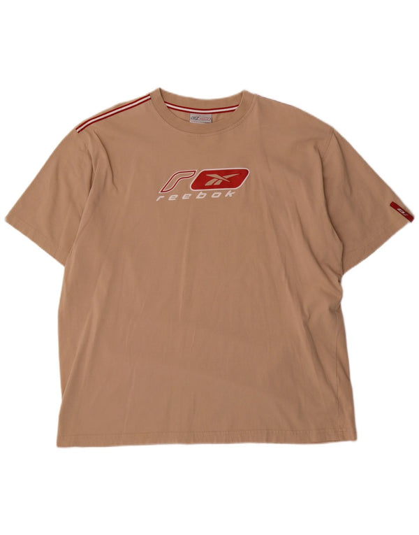 T-shirt grafica da uomo Reebok Top XL in cotone beige