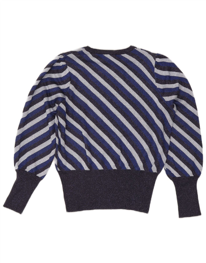 Maglione maglione con scollo a barca da donna Marks & Spencer UK 12 medio blu navy