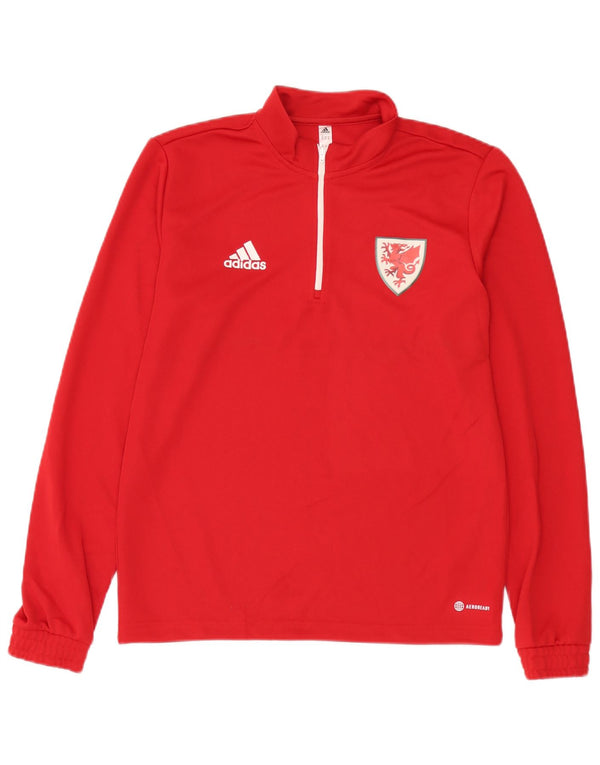 Adidas Aeroready Zip Neck Pullover Tuta da uomo Top in poliestere rosso medio