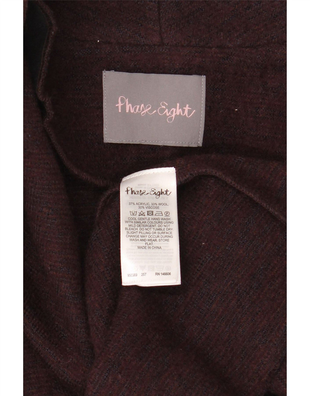 Maglione cardigan oversize lungo da donna Phase Eight UK 8 piccolo bordeaux