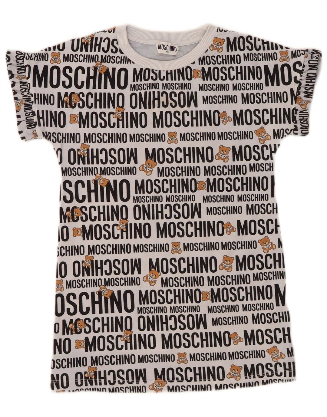 T-shirt grafica per ragazze MOSCHINO Top 7-8 anni in cotone grigio