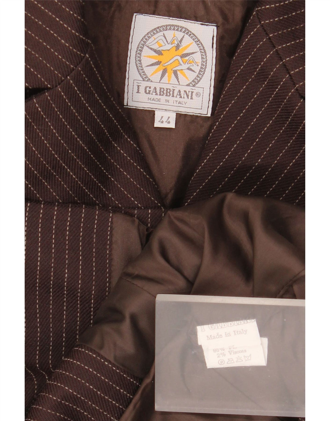 Giacca Blazer 4 Bottoni Donna I Gabbiani IT 44 Gessato Marrone Medio