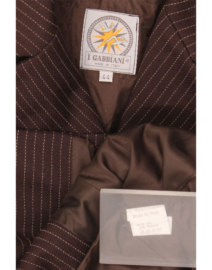 Giacca Blazer 4 Bottoni Donna I Gabbiani IT 44 Gessato Marrone Medio