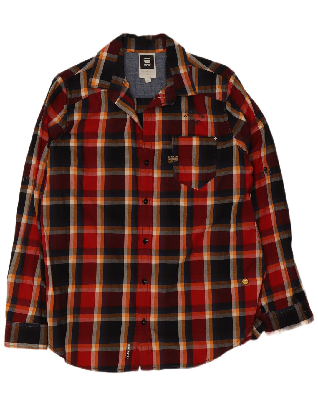 Camicia in flanella da uomo G-Star in cotone a quadri multicolore medio