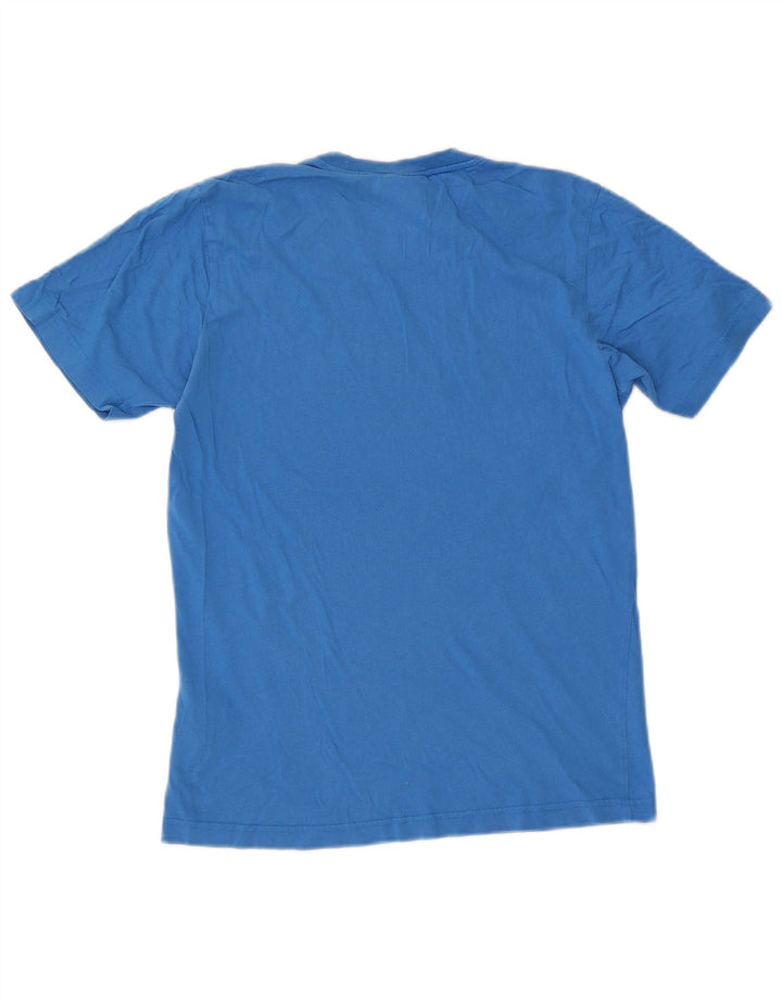 T-shirt grafica da uomo Adidas Top piccola in cotone blu