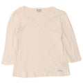 Maglia da donna Champion manica 3/4 UK 18 XL cotone bianco
