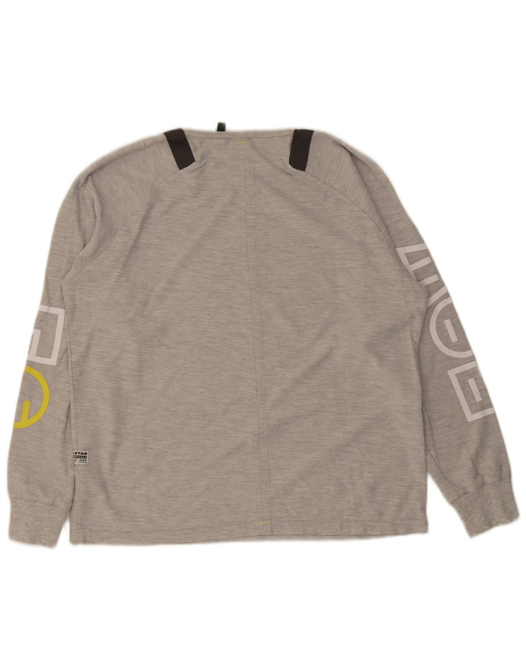 Top grafico da uomo G-Star a maniche lunghe XL in cotone grigio