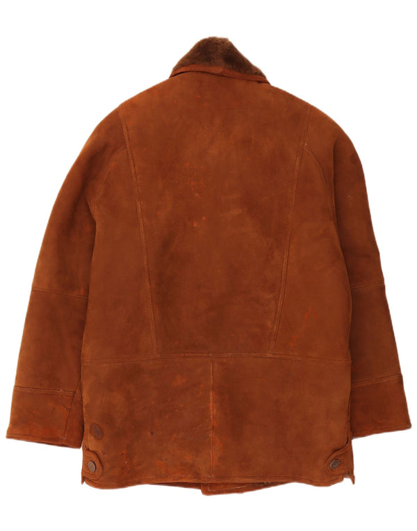 Giacca in shearling vintage da uomo IT 46 Small Shearling marrone