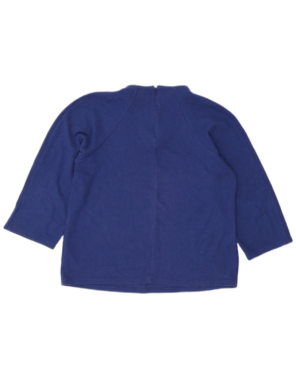 Marks & Spencer Top da donna manica 3/4 UK 16 Large Blu Poliestere