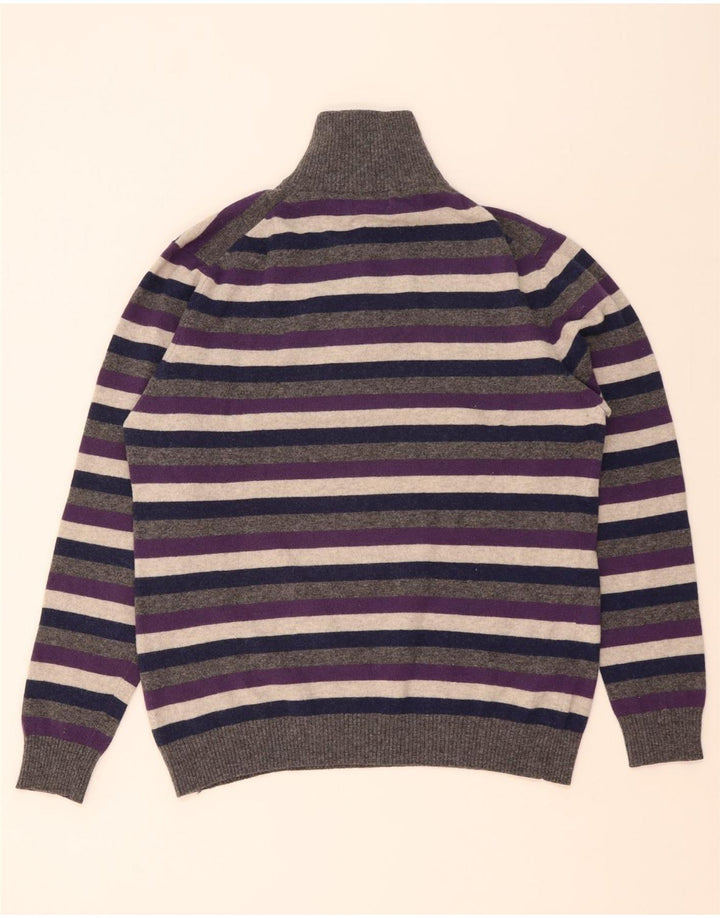 Maglione Kappa da uomo con zip e collo XL in lana a righe multicolore