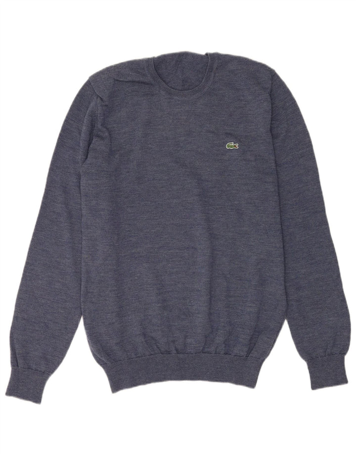 LACOSTE Maglione girocollo da uomo taglia 4 lana blu medio