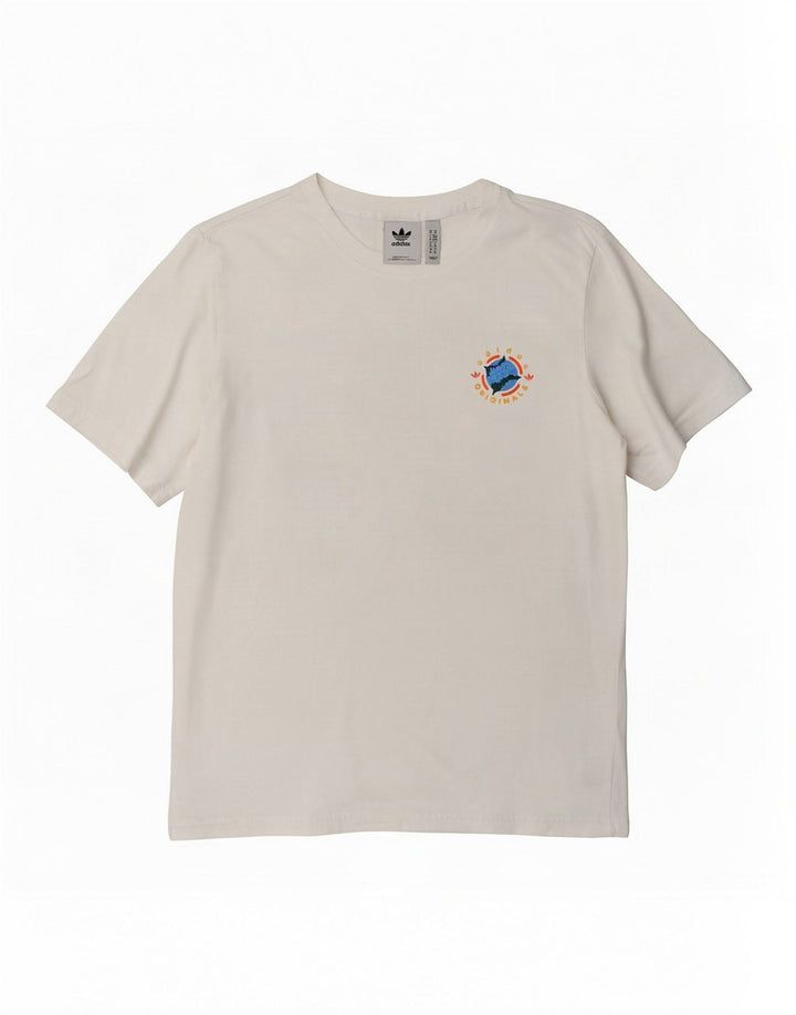 T-shirt grafica da uomo Adidas Top in cotone bianco medio