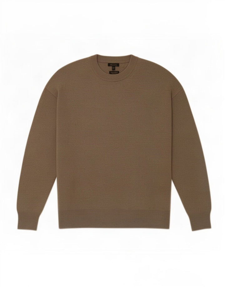 Maglione maglione girocollo oversize da donna Massimo Dutti UK 10 piccolo marrone