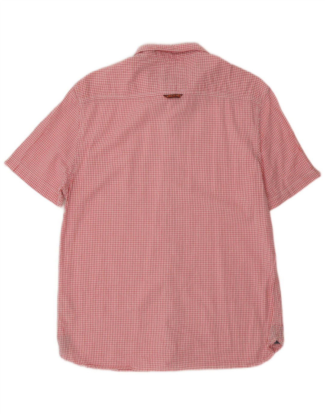Camicia slim fit da uomo a maniche corte White Stuff XL in cotone a quadretti rosa