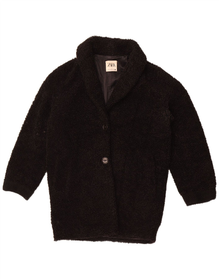 Soprabito oversize in pile da donna Zara UK 6 XS poliestere nero