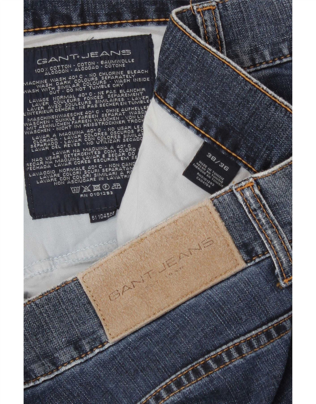 Jeans dritti da uomo Gant W38 L36 cotone blu