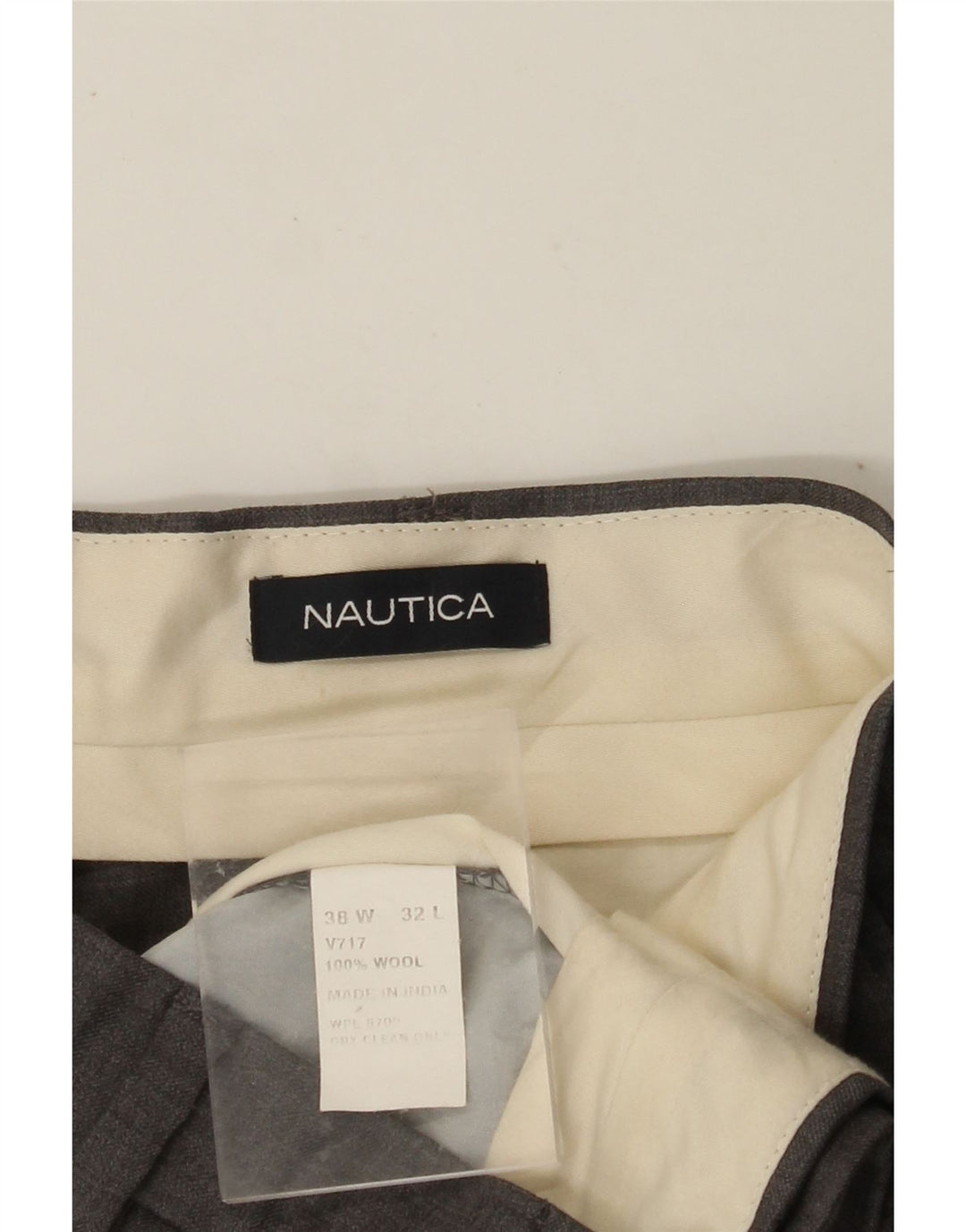 Pantaloni da abito da uomo con pegging NAUTICA W38 L32 in lana grigia