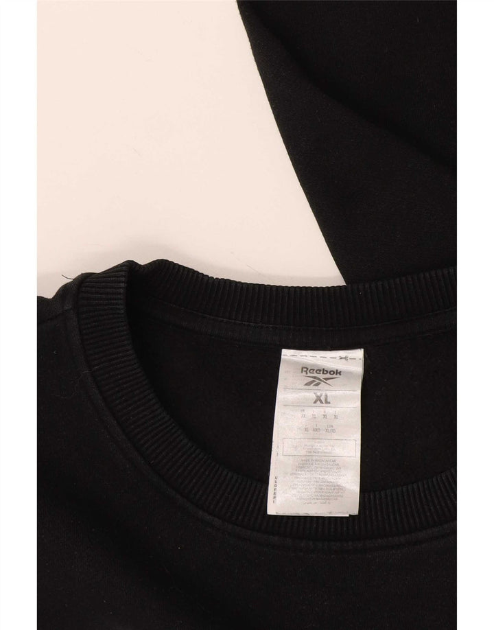 Felpa grafica da uomo Reebok Jumper XL in cotone nero