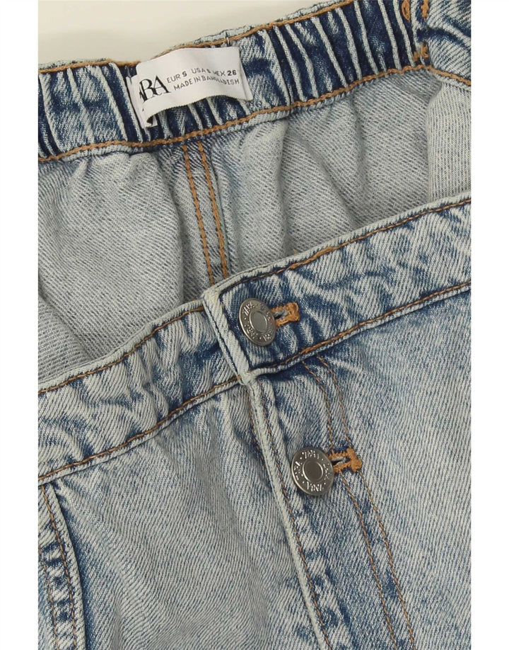 Tuta senza spalline in denim da donna Zara UK 10 piccola blu