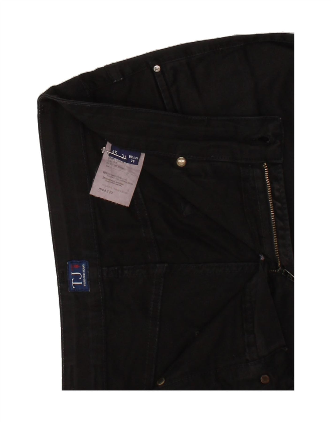TRUSSARDI JEANS Womens Slim Jeans W29 L32 Black Cotton Vintage Trussardi Jeans and Second-Hand Trussardi Jeans from Messina Hembry 