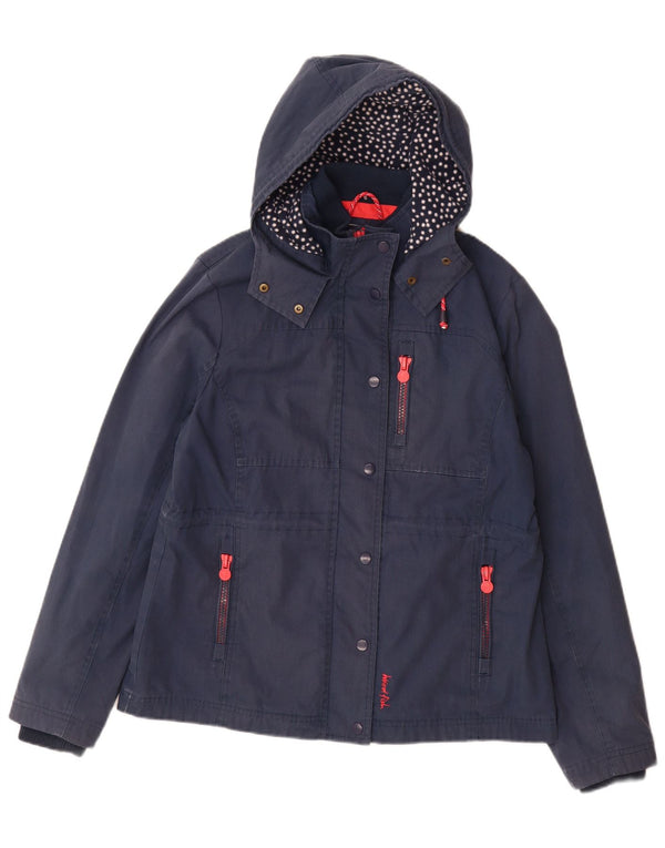 Giacca a vento con cappuccio da donna Weird Fish UK 14 Large in poliestere blu navy