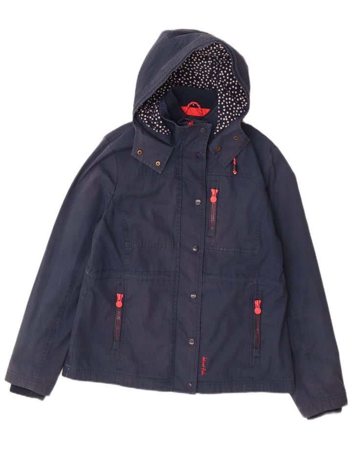 Giacca a vento con cappuccio da donna Weird Fish UK 14 Large in poliestere blu navy