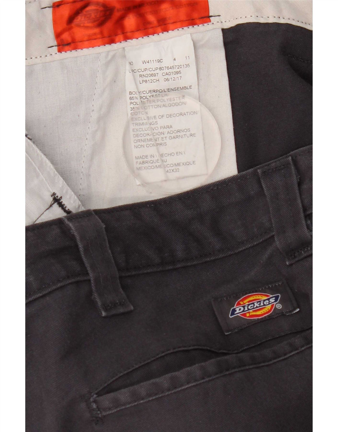 Pantaloni chino dritti da uomo Dickies W42 L32 poliestere blu navy