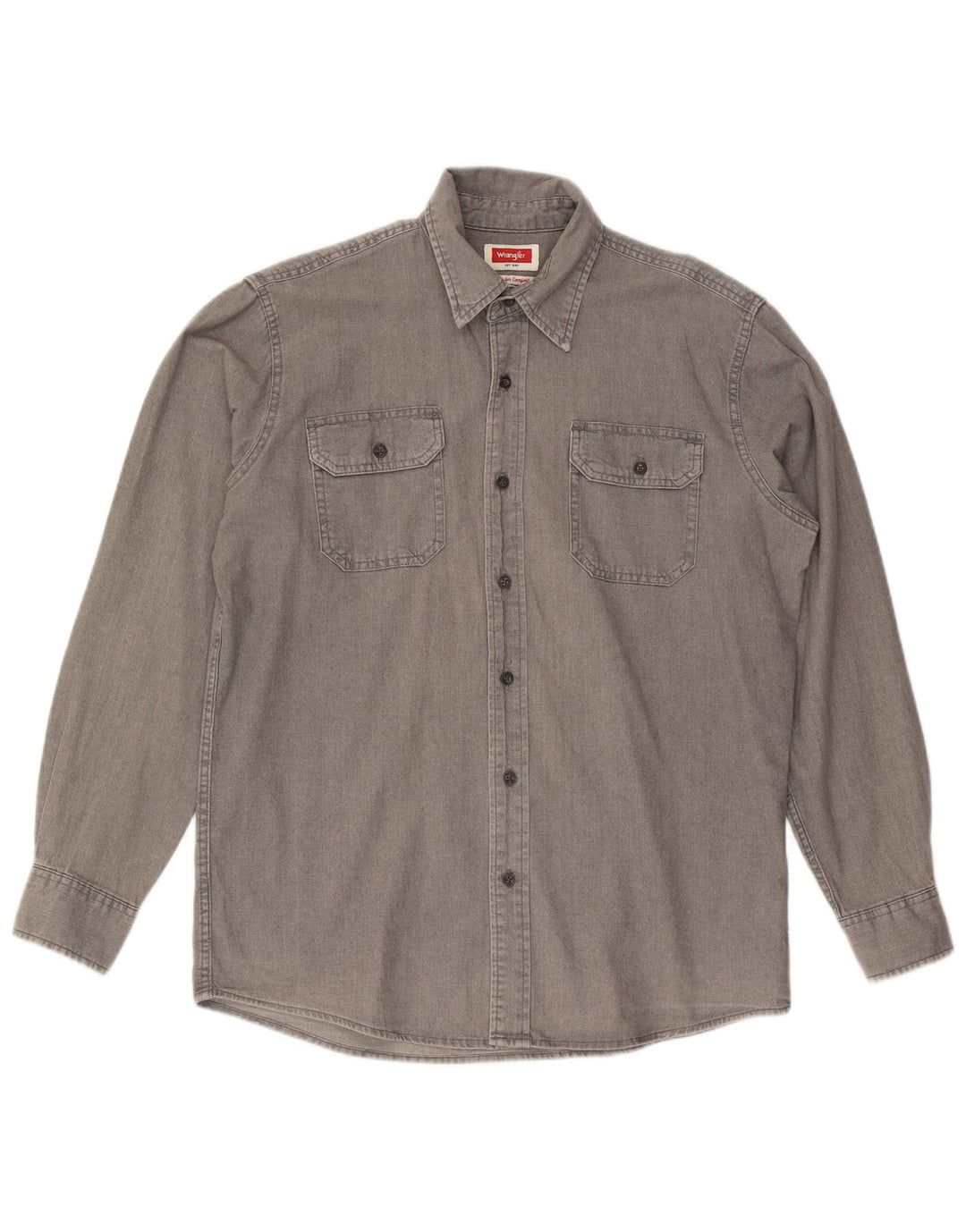 Camicia di jeans da uomo WRANGLER in cotone grigio medio