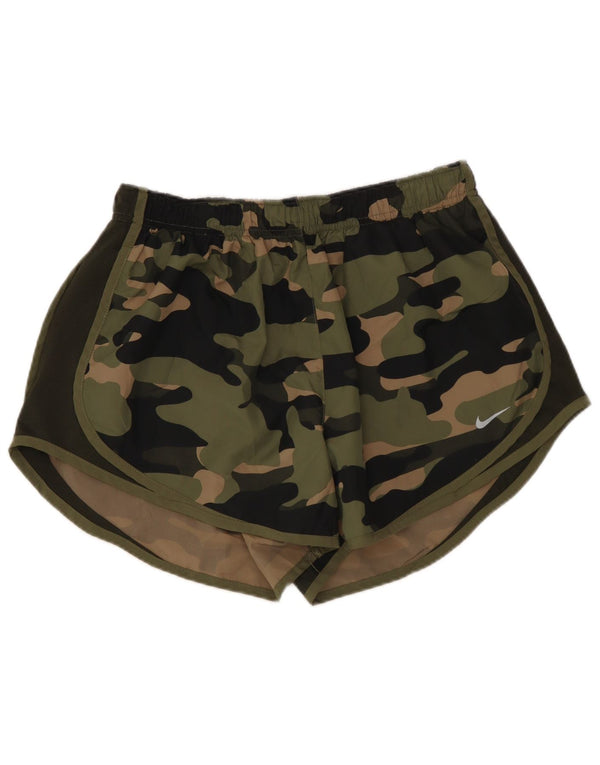 Pantaloncini sportivi NIKE Dri Fit da donna UK 14 Large in poliestere mimetico kaki
