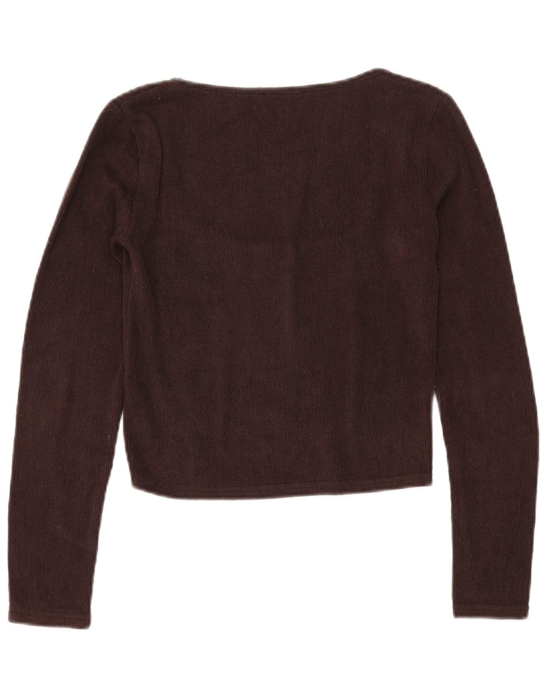Top corto da donna Zara a maniche lunghe UK 12 Poliestere marrone medio