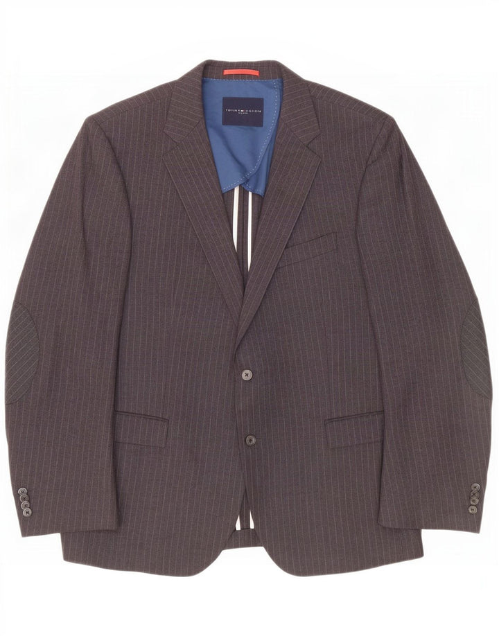Giacca blazer a 2 bottoni da uomo Tommy Hilfiger IT 56 3XL Gessato grigio
