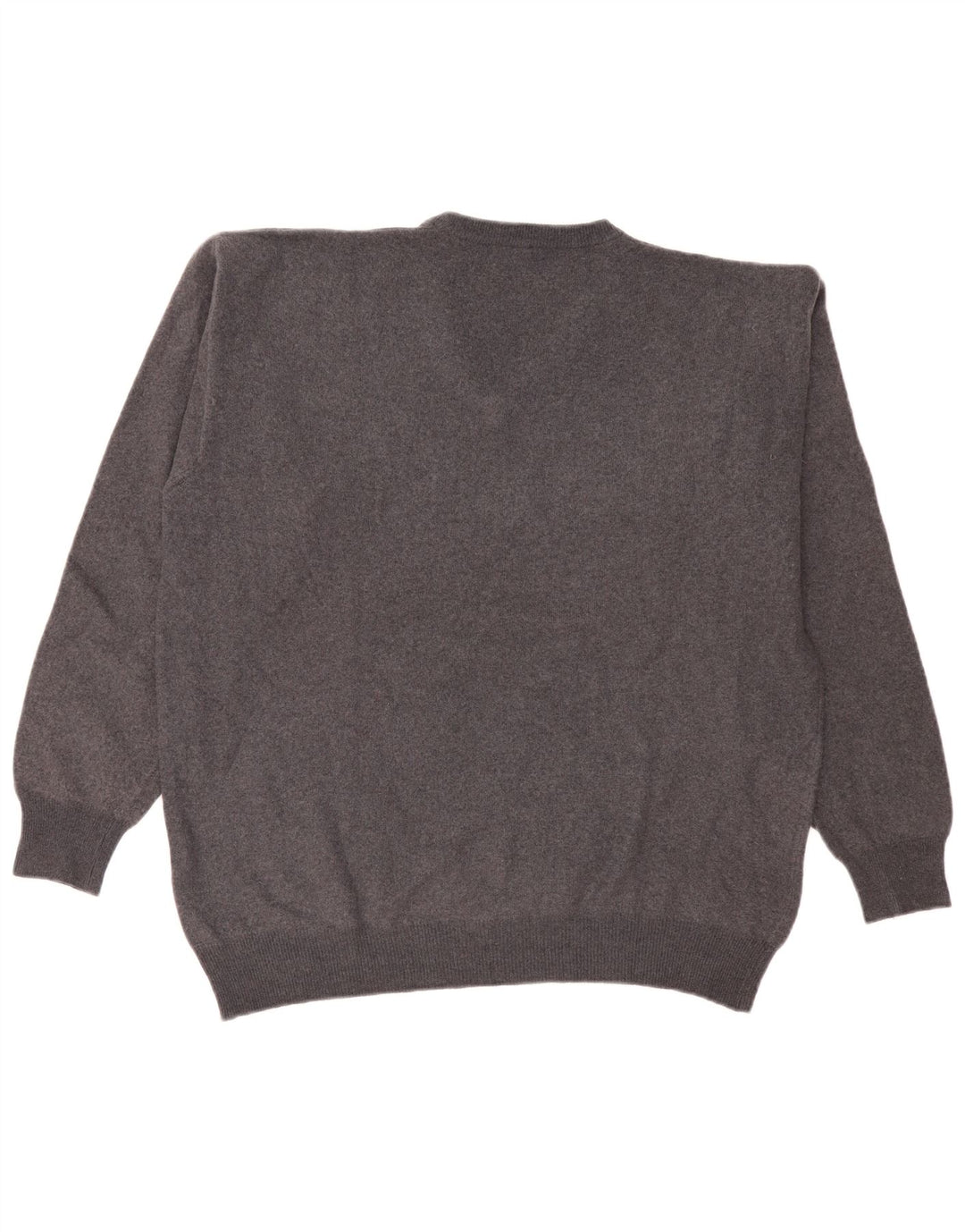 Maglione Kappa da uomo con scollo a V, grande, in lana grigia