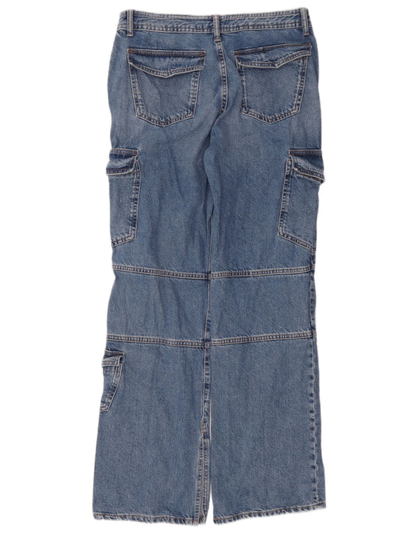 Jeans dritti cargo da donna Zara EU 40 medio W30 L31 cotone blu