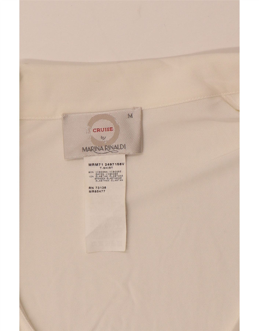 MARINA RINALDI Camicia a maniche corte avvolgente da donna Camicetta UK 14 Medio Bianco