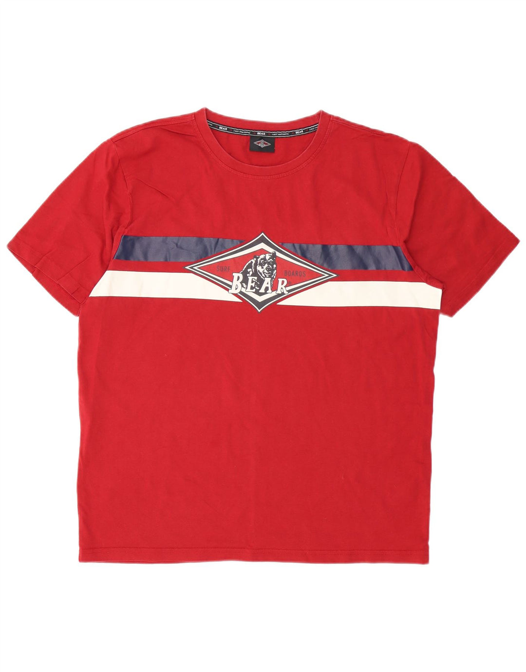 T-shirt grafica da uomo Bear Top XL in cotone rosso