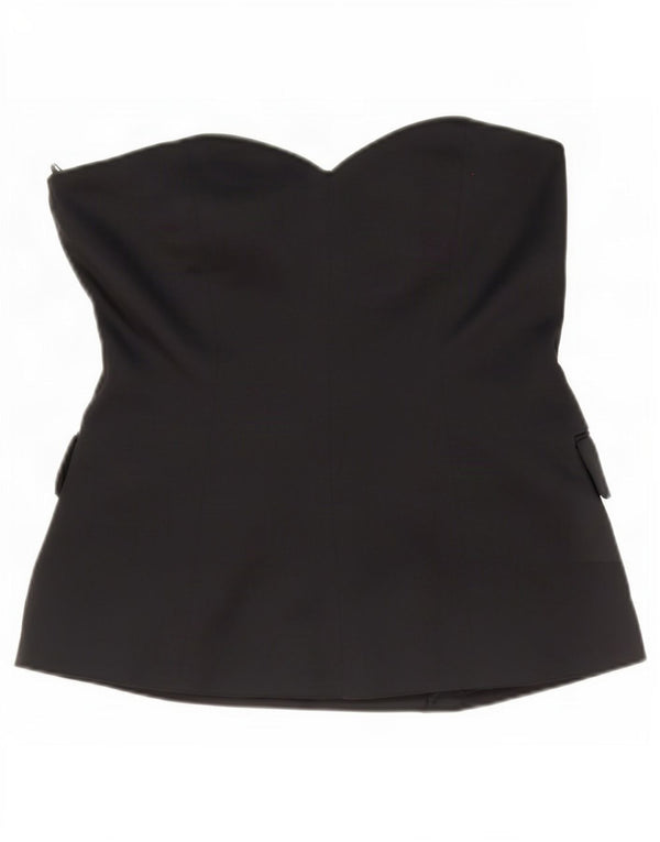 Zara Womens Strapless Top UK 14 Large Black