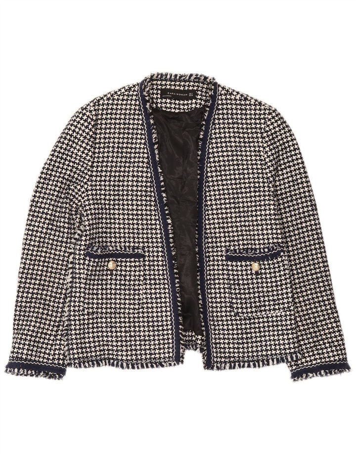 Giacca blazer aperta da donna Zara UK 12 media pied de poule nera
