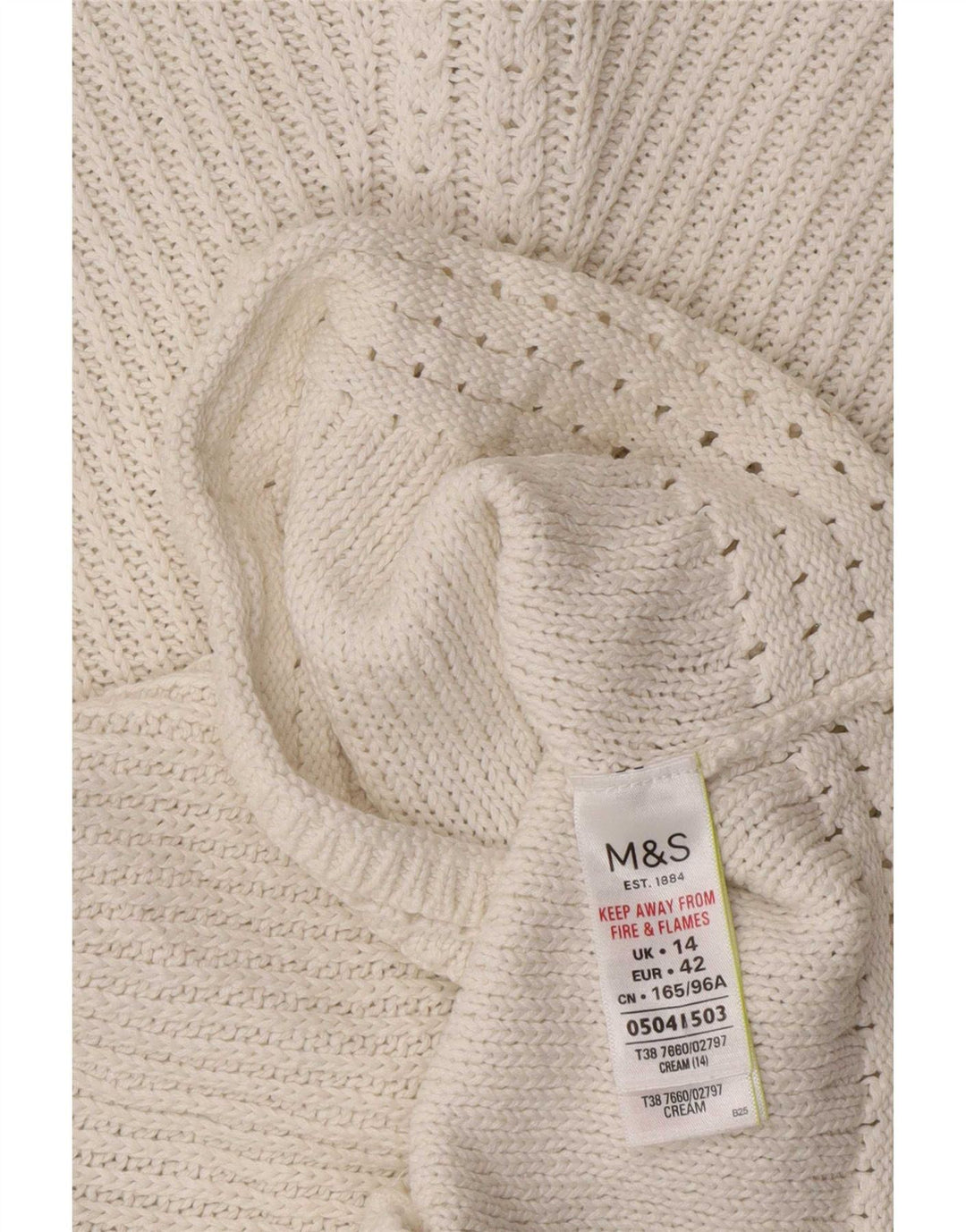 Maglione maglione con scollo a barca da donna Marks & Spencer UK 14 medio bianco sporco