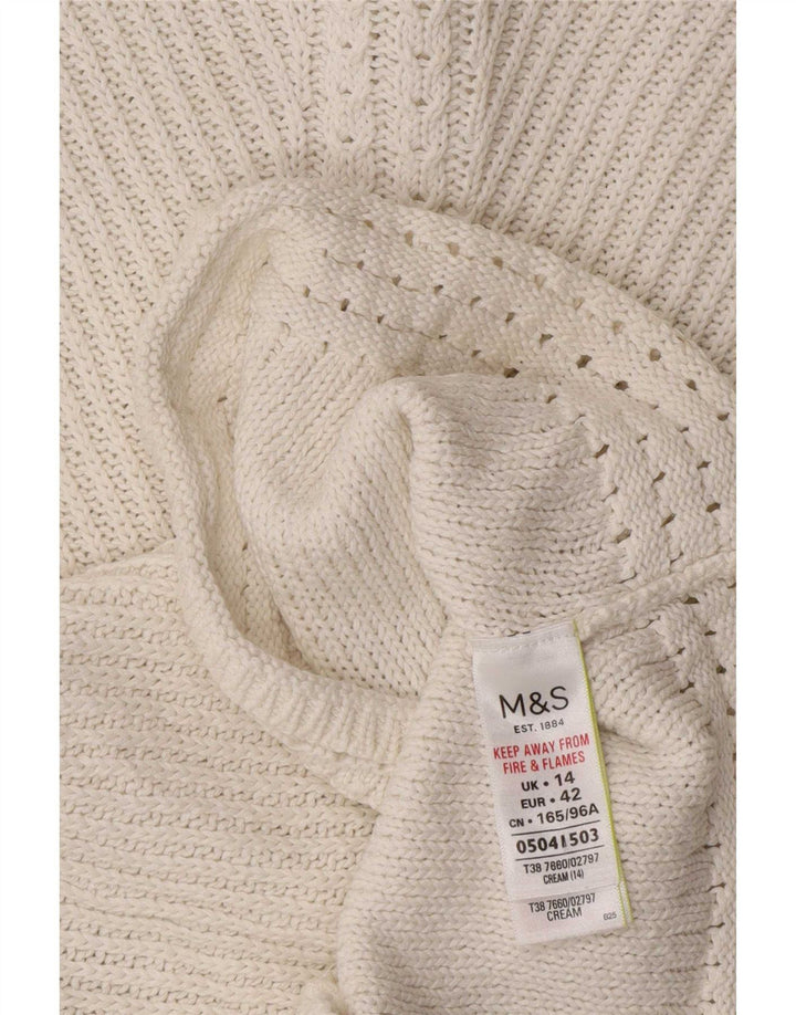 Maglione maglione con scollo a barca da donna Marks & Spencer UK 14 medio bianco sporco