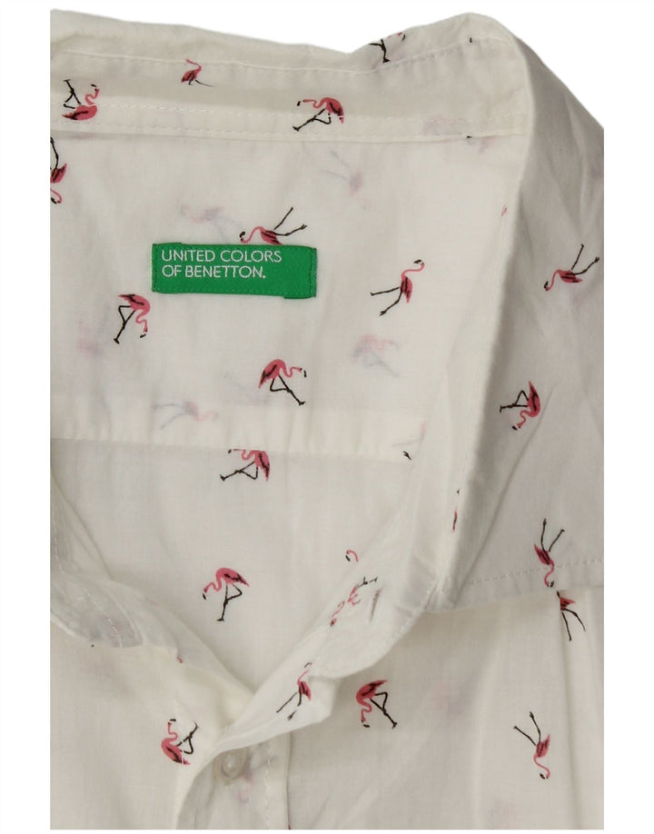 Camicia da uomo Flamingo BENETTON in cotone bianco sporco medio