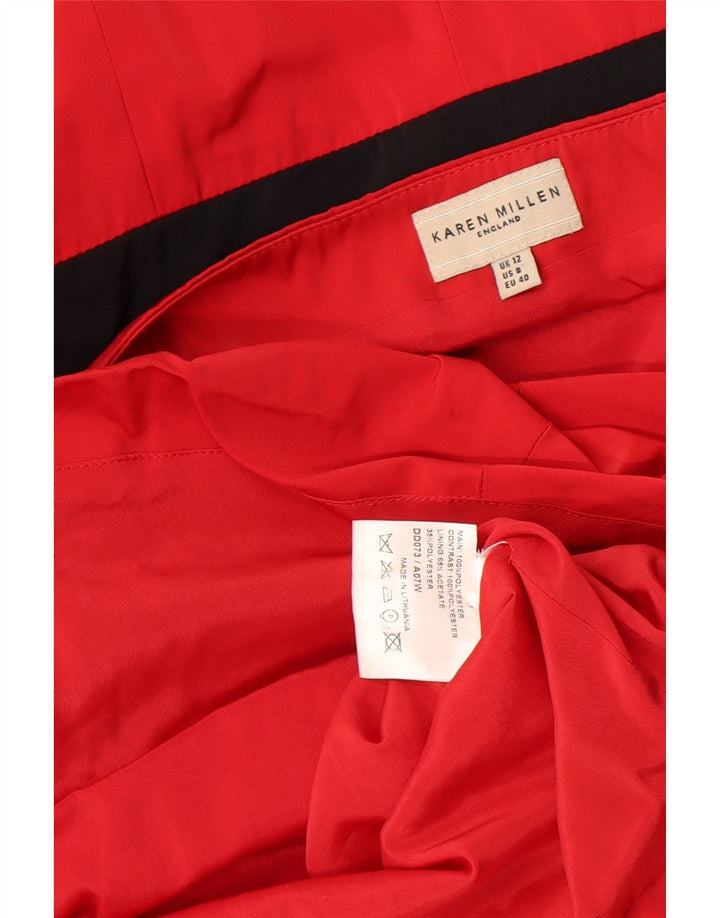 Abito senza spalline da donna Karen Millen UK 12 Poliestere color block rosso medio