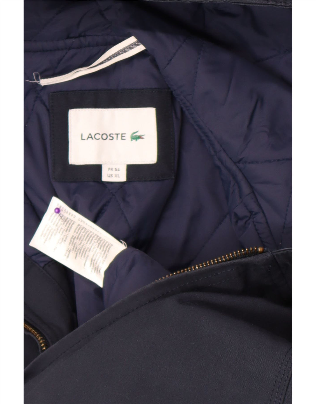 Giubbotto bomber con cappuccio da uomo Lacoste taglia 54 XL poliestere blu navy