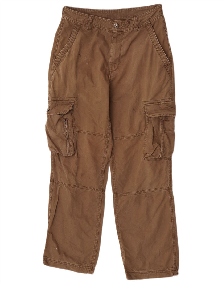 Pantaloni cargo dritti da uomo Marks & Spencer W30 L29 cotone kaki
