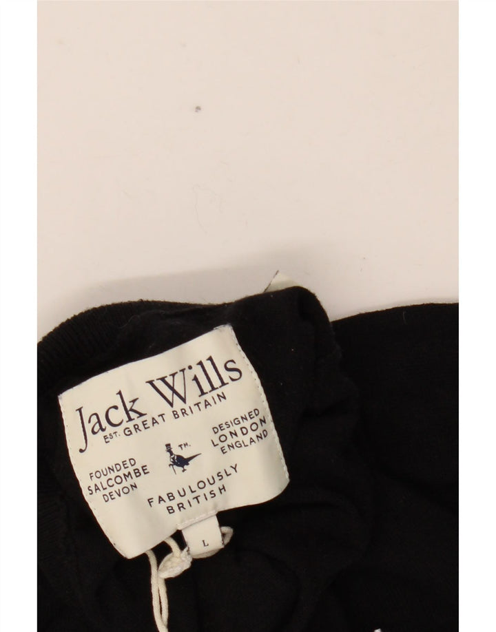 Maglione maglione collo alto da uomo Jack Wills grande cotone nero